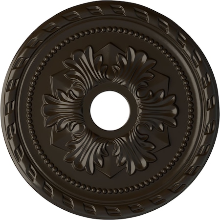 Ekena Millwork Palmetto Ceiling Medallion (Fits Canopies up to 5"), 20 7/8"OD x 3 5/8"ID x 1 5/8"P, Stone Hearth CM20PMSHF